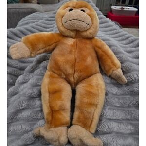 BEAR FACTORY Vintage Stuffed Monkey 2001 16" Plush Animal Carmel Color